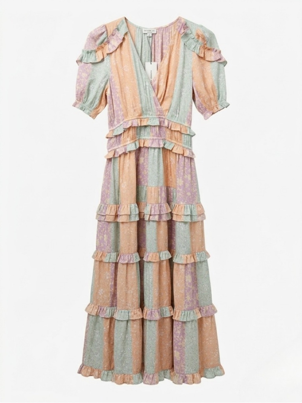 NWT‎ Anthropologie Current Air Pastel Ruffle Maxi Dress
